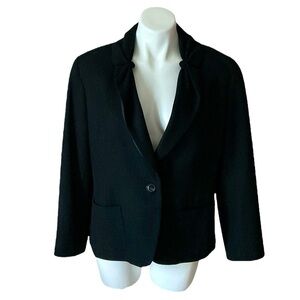 Vintage Talbots Black Wool Blend Blazer Size 16 Plus Size